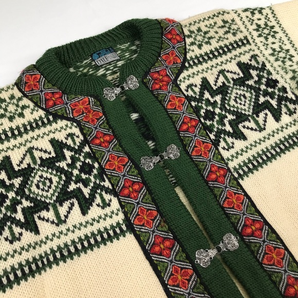 Vintage Dale Of Norway Unisex Wool Cardigan Sweater Sz 40 (Small) - Picture 5 of 13